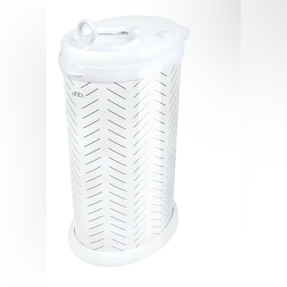 Ubbi diaper pail in herringbone